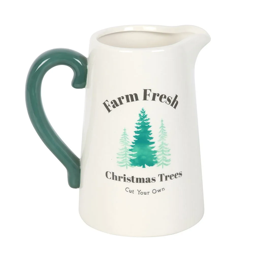 Farm Fresh Christmas Trees Ceramic Flower Jug - Image 2