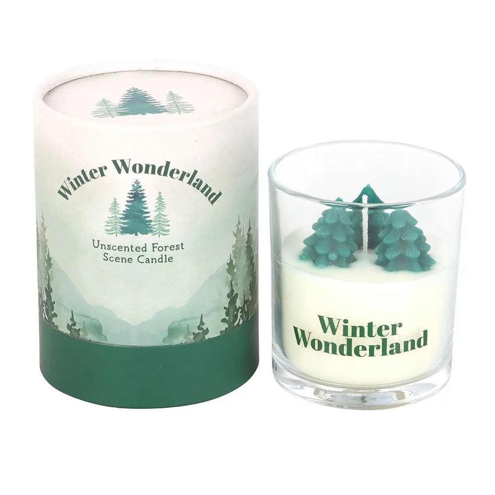 Winter Wonderland Candle with Tree Scene, photo 2 of 6