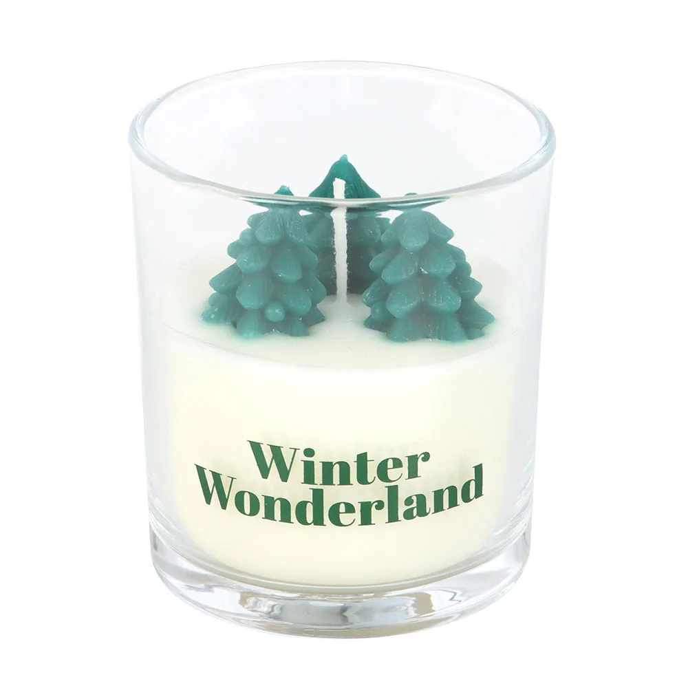 Winter Wonderland Candle with Tree Scene, photo 3 of 6