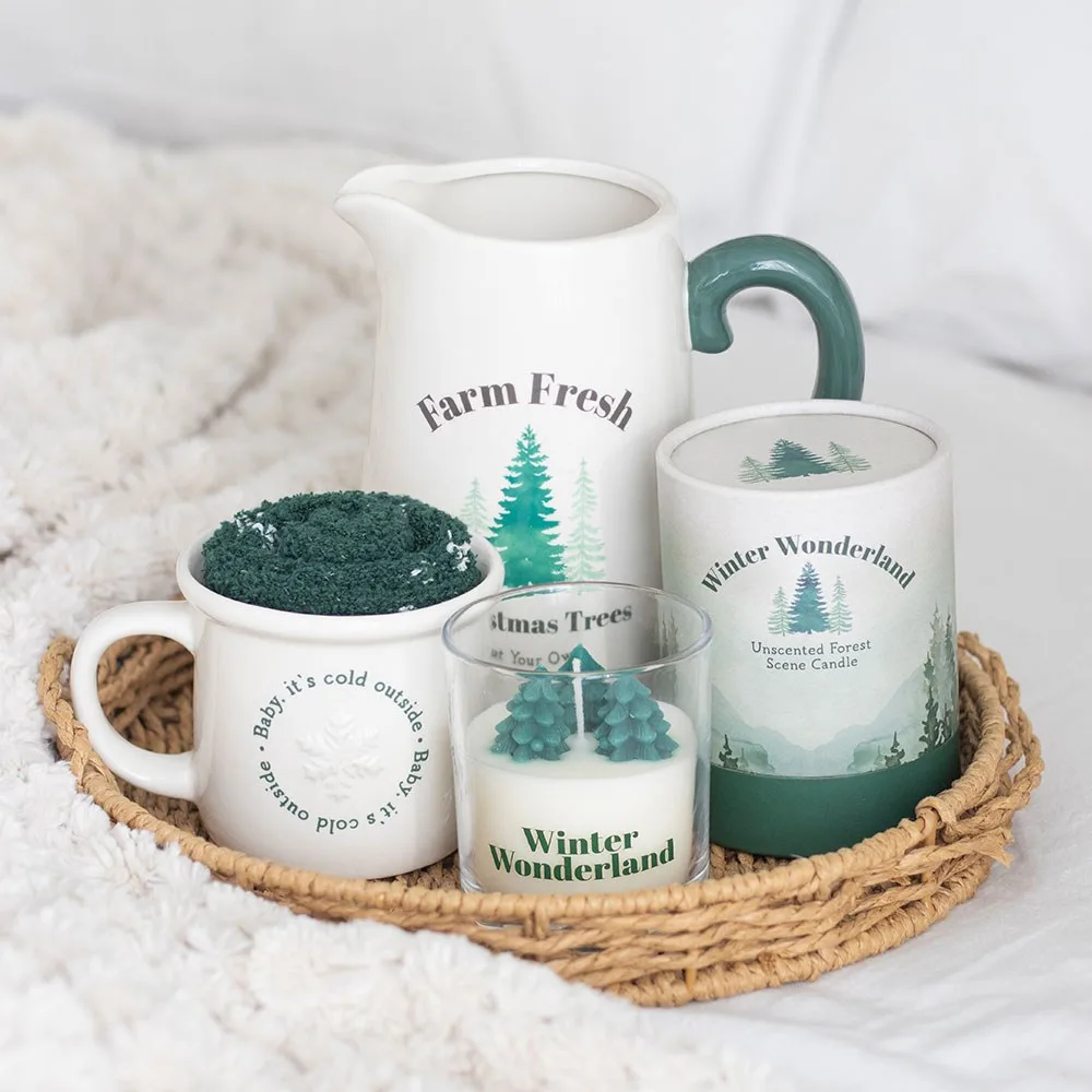 Winter Wonderland Candle with Tree Scene, photo 6 of 6