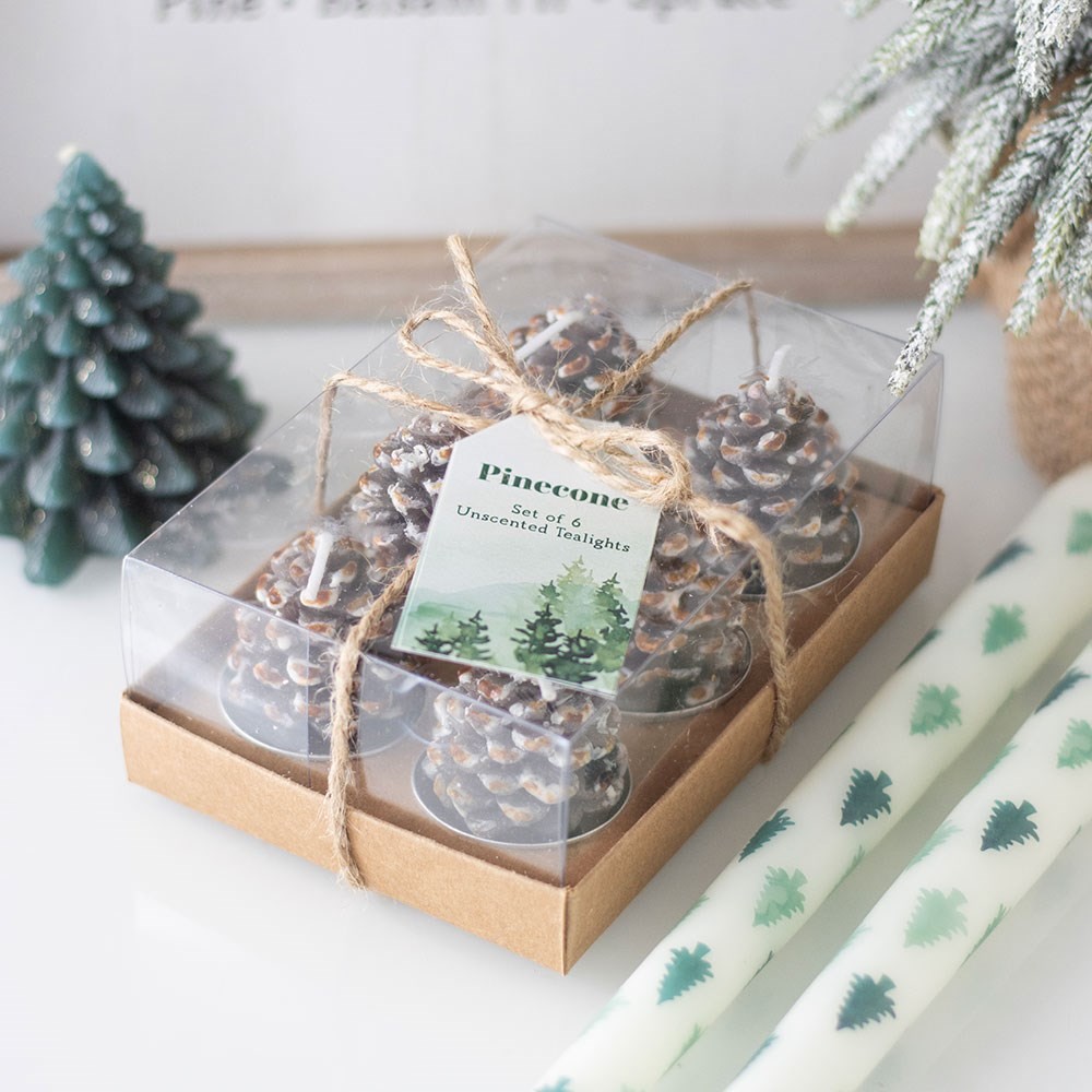 Set of 6 Pinecone Tealight Candles Set of 6 Pinecone Tealight Candles