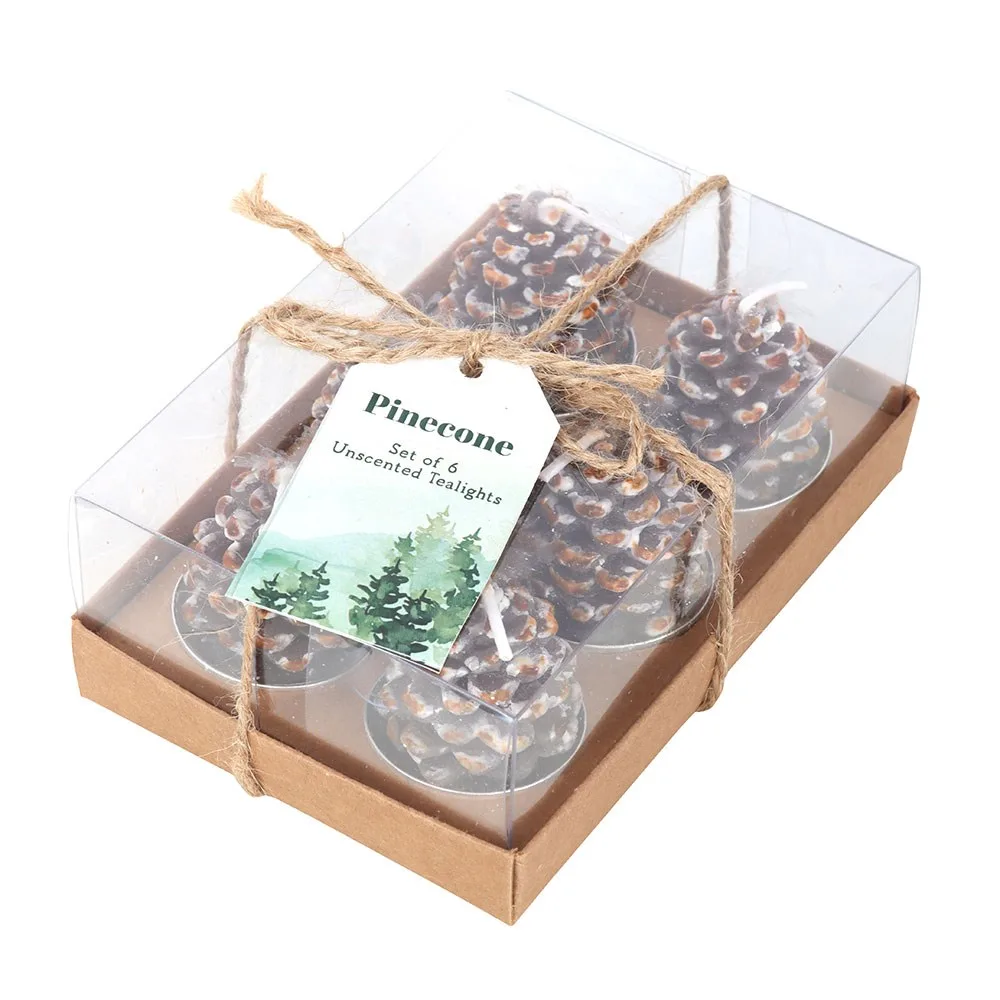 Set of 6 Pinecone Tealight Candles, photo 2 of 5