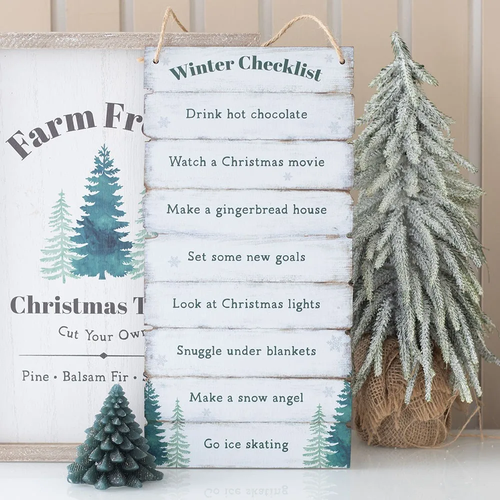 Winter Wonderland Checklist Hanging Sign Winter Wonderland Checklist Hanging Sign