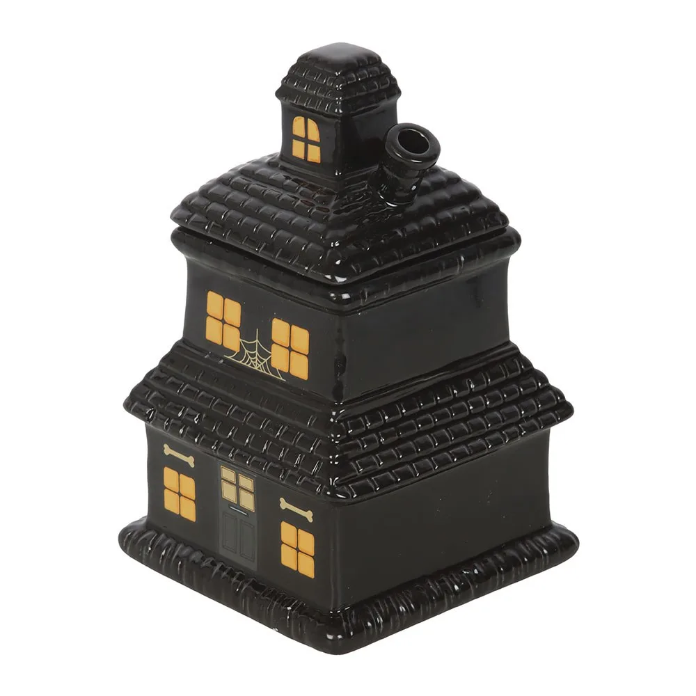 Black Haunted House Oil Burner and Wax Warmer - Image 4