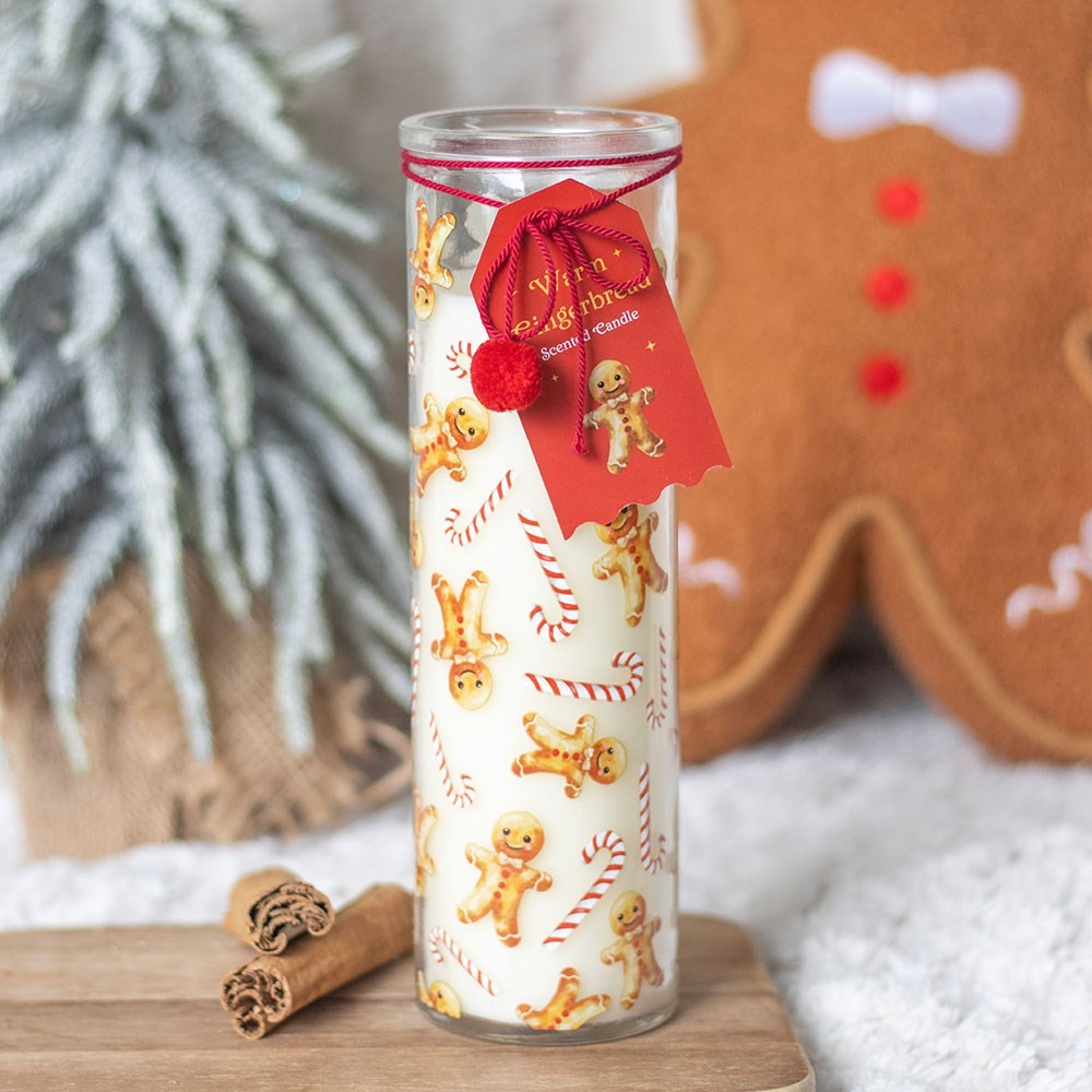 Candy Cane Warm Gingerbread Tube Candle Candy Cane Warm Gingerbread Tube Candle