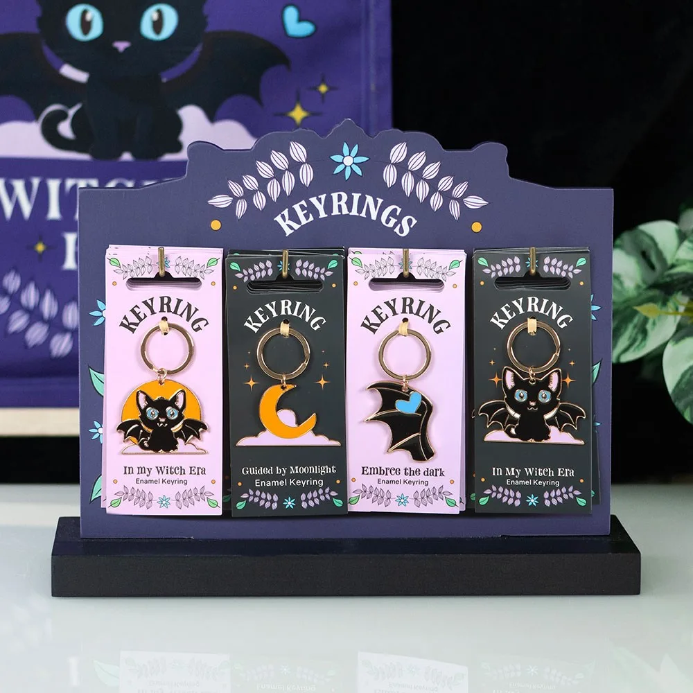 Set of 24 Cute and Creepy Keyrings on Display Set of 24 Cute and Creepy Keyrings on Display