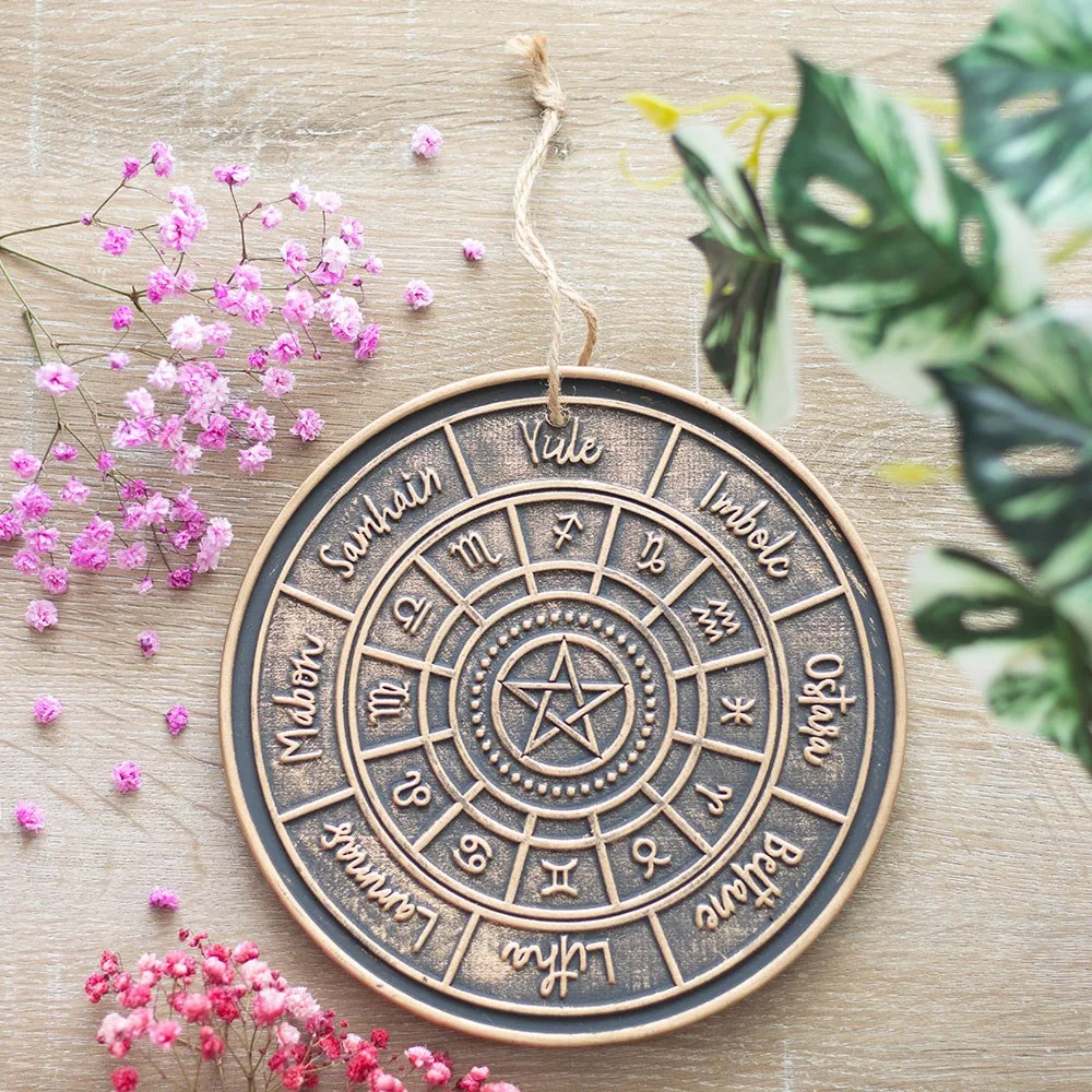 Bronze Wheel of the Year Hanging Terracotta Plaque Bronze Wheel of the Year Hanging Terracotta Plaque