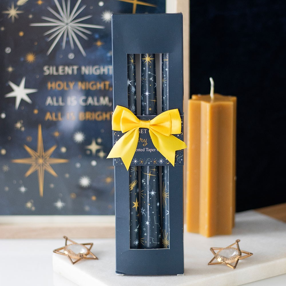 Set of 3 Starry Night Taper Candles Set of 3 Starry Night Taper Candles
