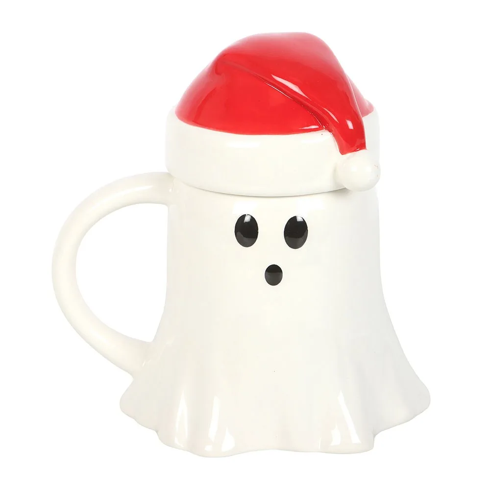 Ghost Shaped Mug with Santa Hat Lid, photo 2 of 6