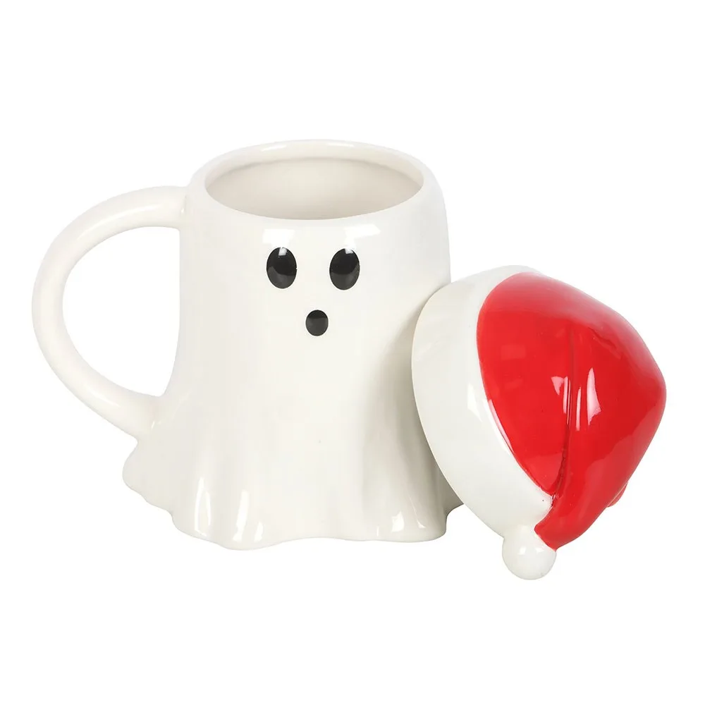 Ghost Shaped Mug with Santa Hat Lid, photo 3 of 6