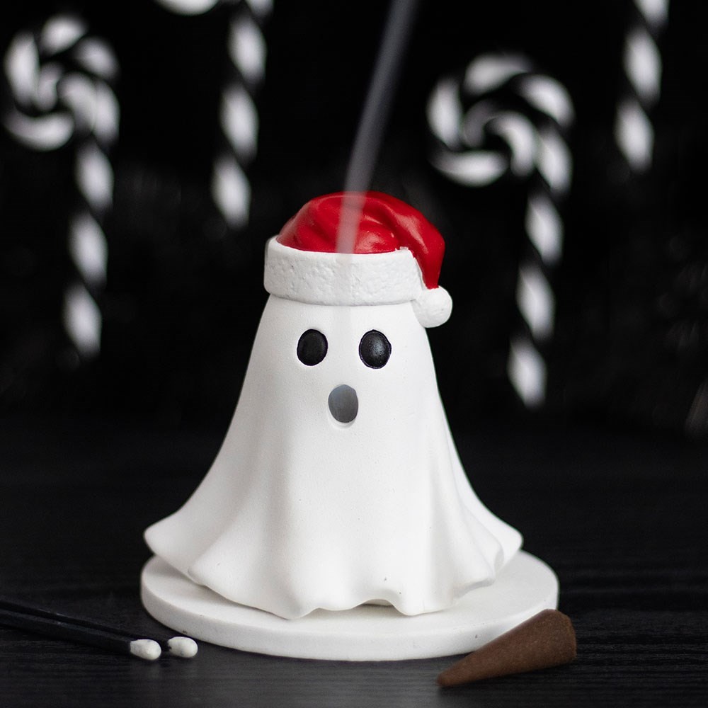Ghost with Santa Hat Incense Cone Holder Ghost with Santa Hat Incense Cone Holder