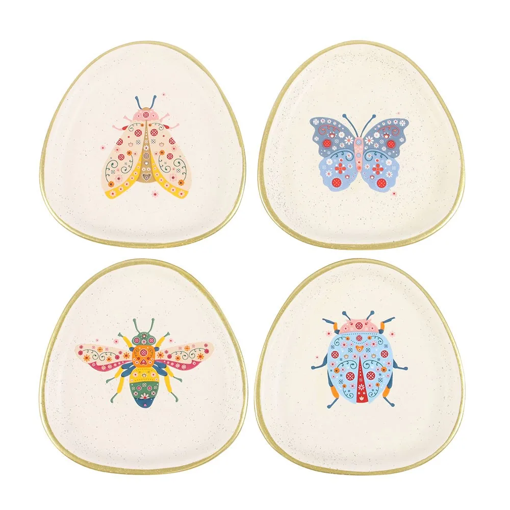 Set of 4 Floral Bug Trinket Dishes - Image 2