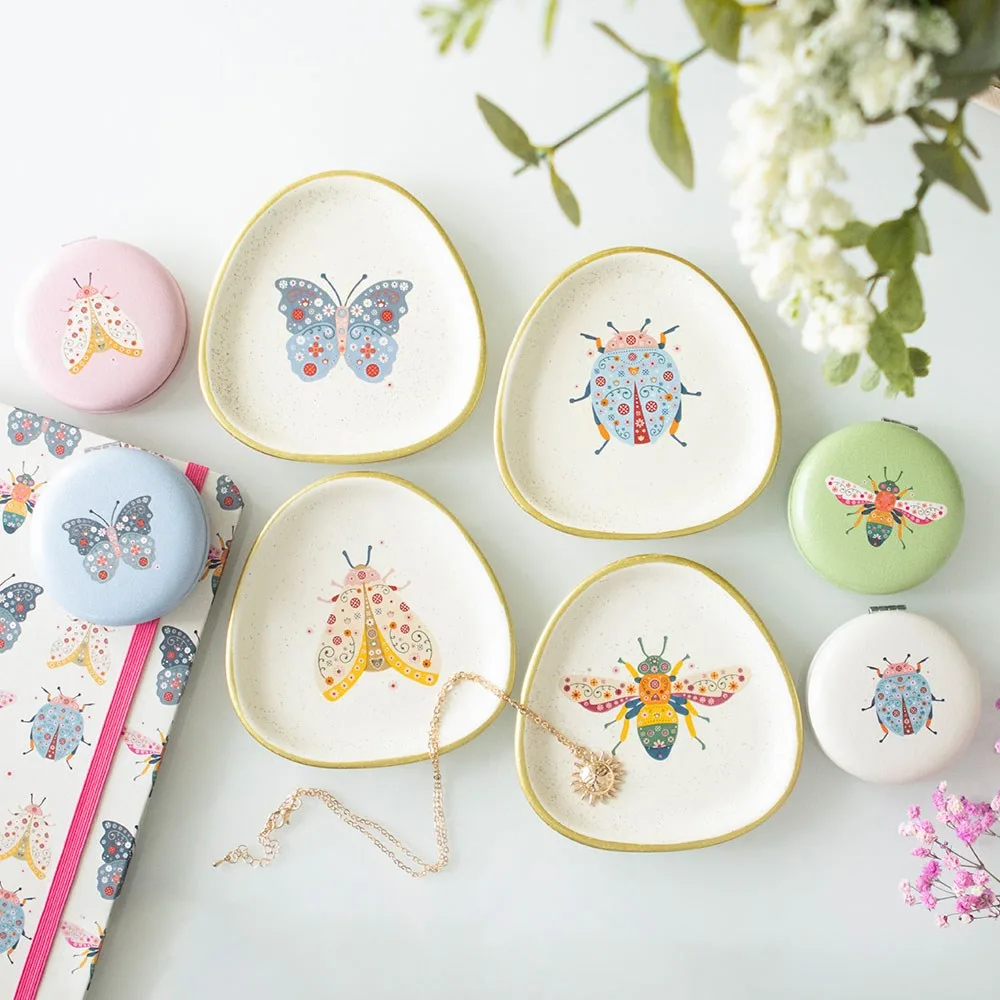 Set of 4 Floral Bug Trinket Dishes - Image 4