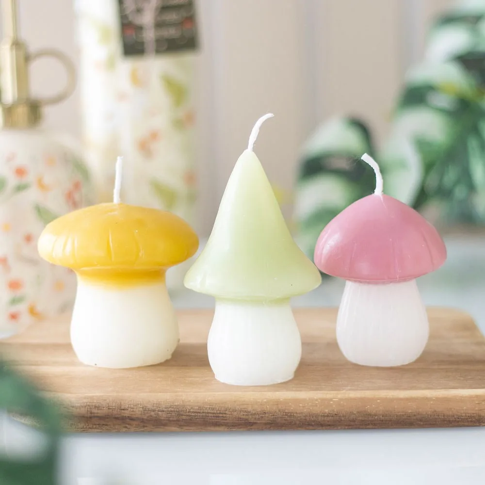 Set of 3 Pastel Mushroom Candles Set of 3 Pastel Mushroom Candles
