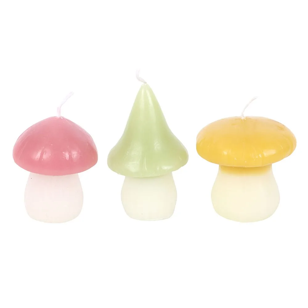 Set of 3 Pastel Mushroom Candles - Image 2
