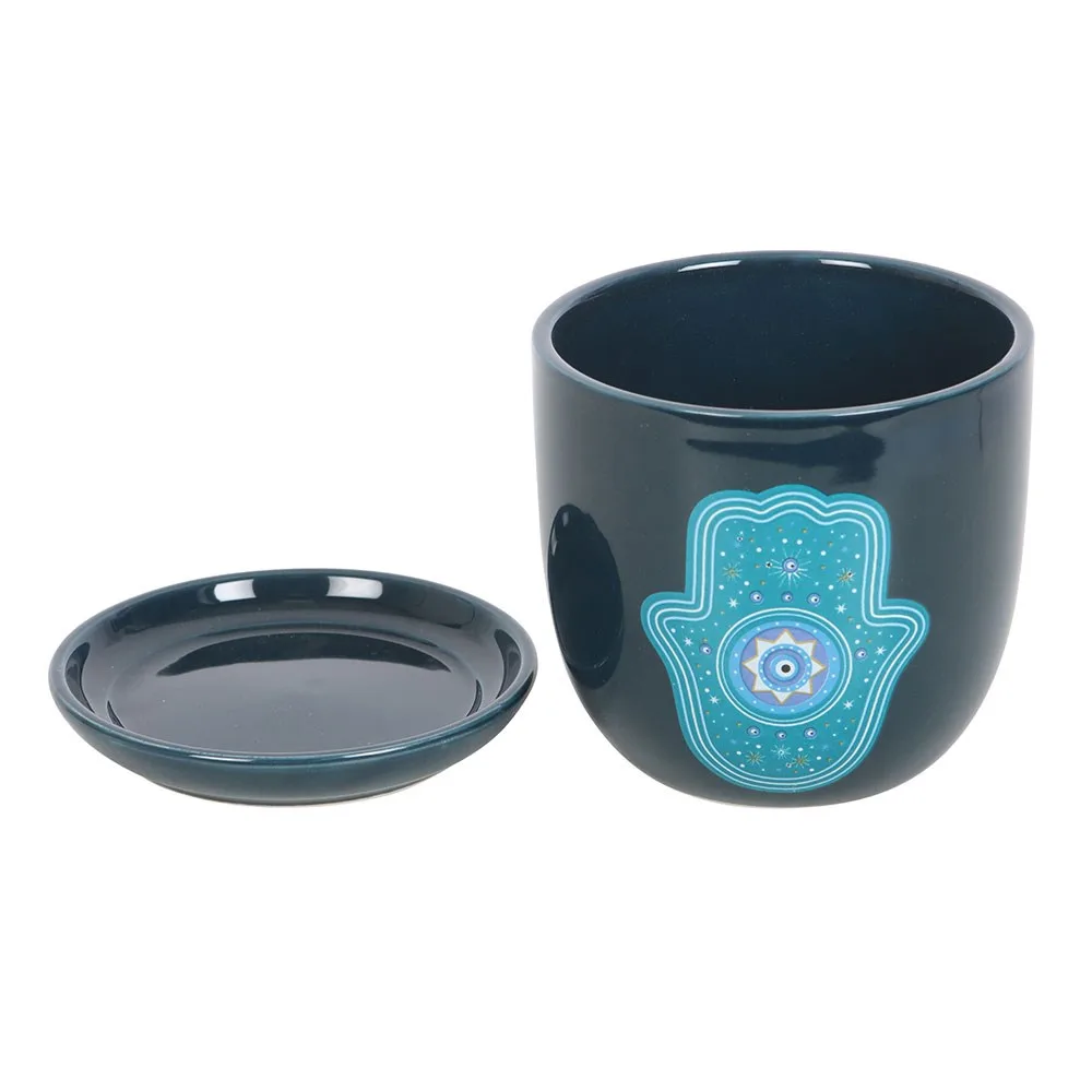 Hand of Hamsa Ceramic Plant Pot, photo 4 of 5