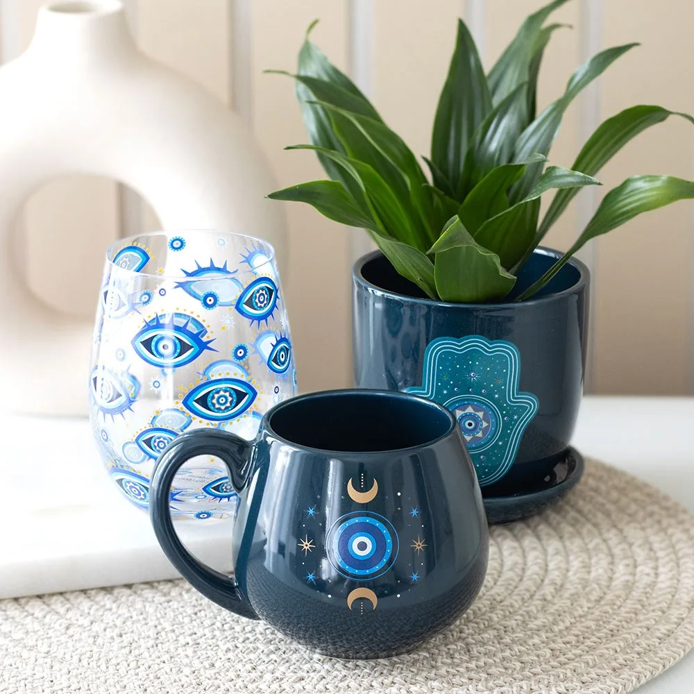 Hand of Hamsa Ceramic Plant Pot, photo 5 of 5