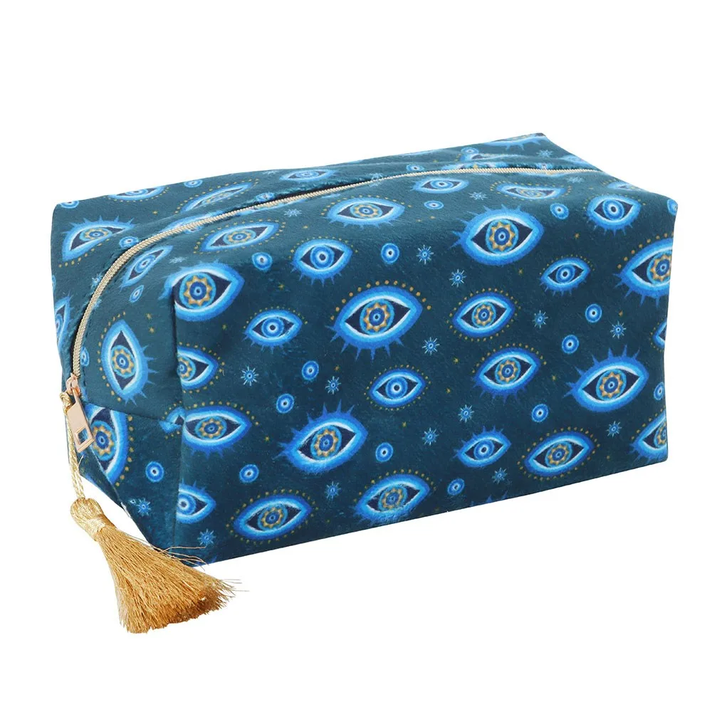 All Seeing Eye Print Velvet Makeup Bag - Image 2