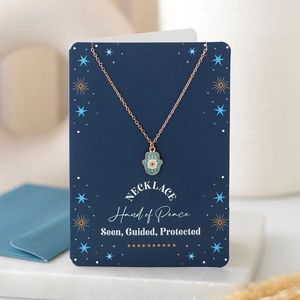 Hand of Hamsa Necklace on Greeting Card Hand of Hamsa Necklace on Greeting Card