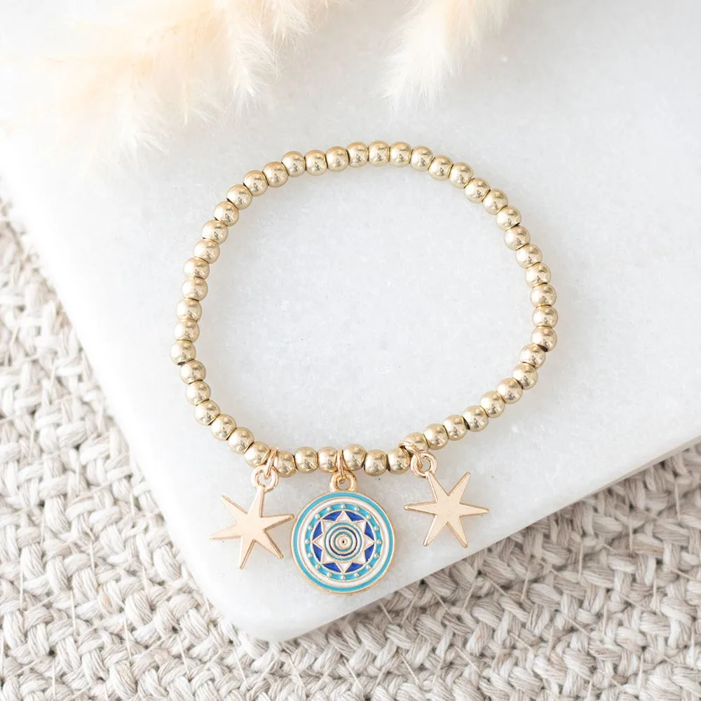 All Seeing Eye Beaded Charm Bracelet All Seeing Eye Beaded Charm Bracelet