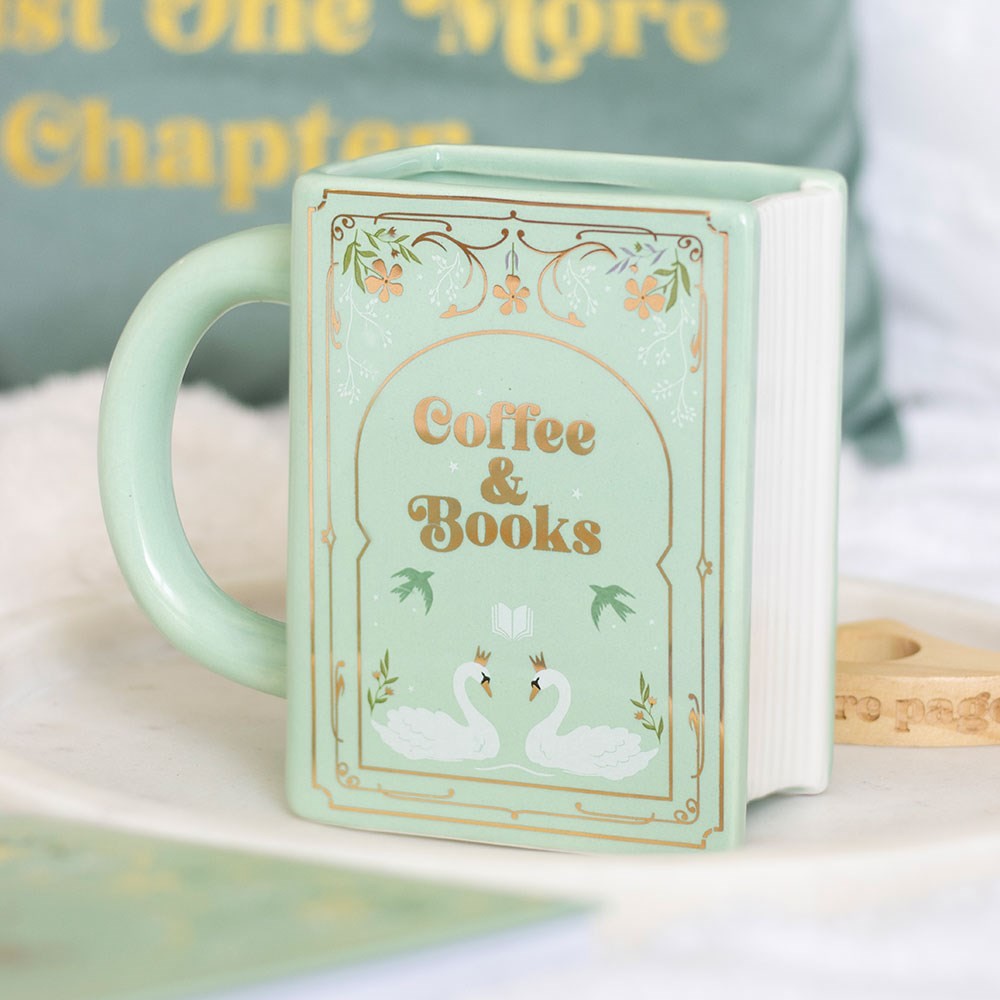 Coffee and Books Green Book Shaped Mug Coffee and Books Green Book Shaped Mug