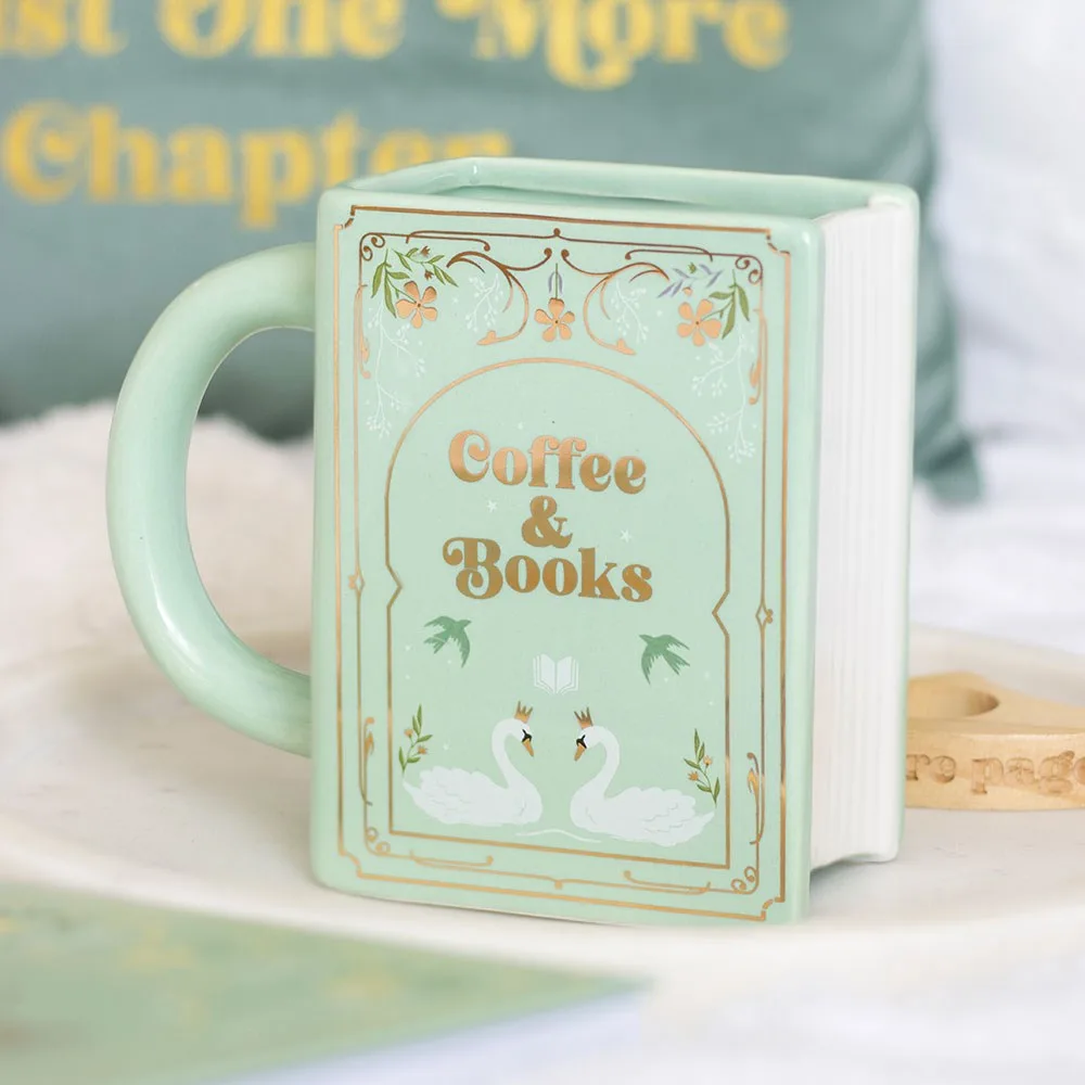 Coffee and Books Green Book Shaped Mug Coffee and Books Green Book Shaped Mug