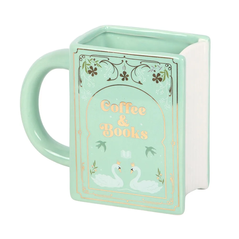 Coffee and Books Green Book Shaped Mug, photo 2 of 5