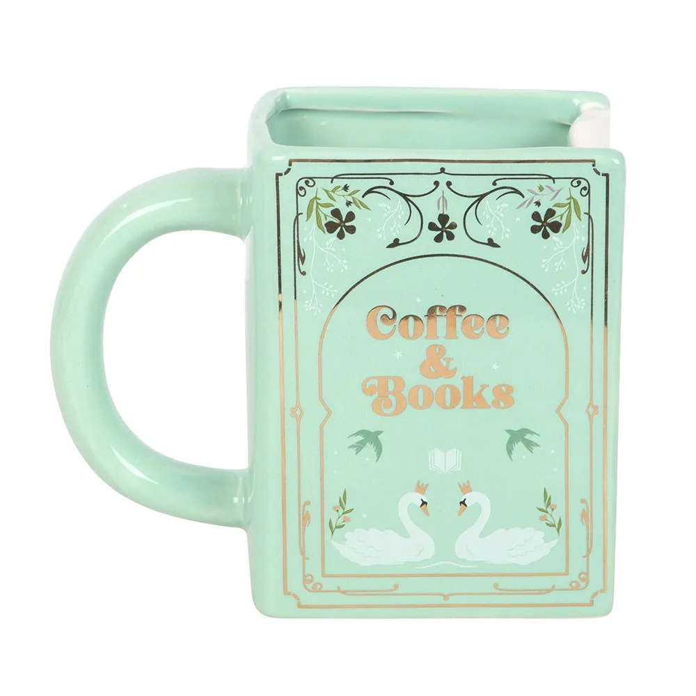 Coffee and Books Green Book Shaped Mug, photo 3 of 5