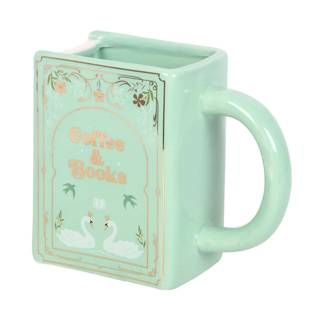 Coffee and Books Green Book Shaped Mug, photo 4 of 5