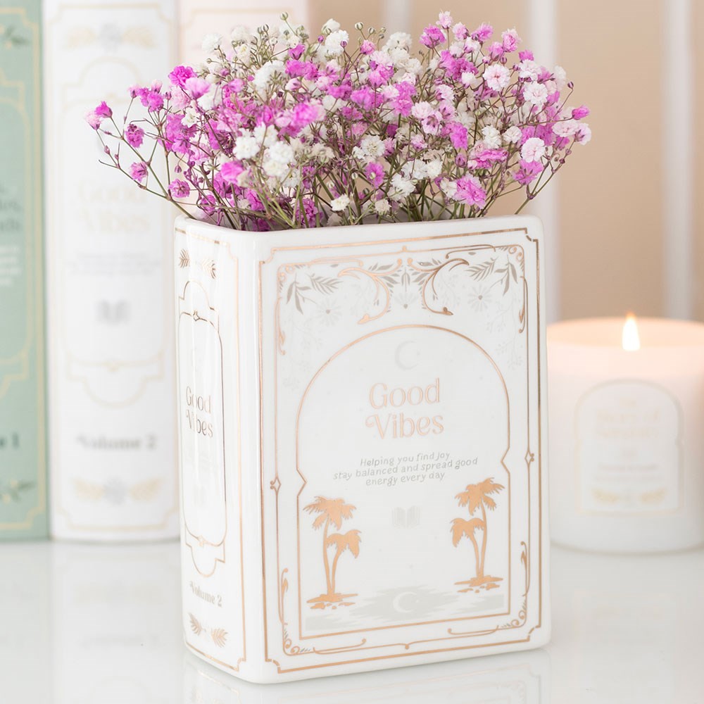White Book Shaped Vase White Book Shaped Vase
