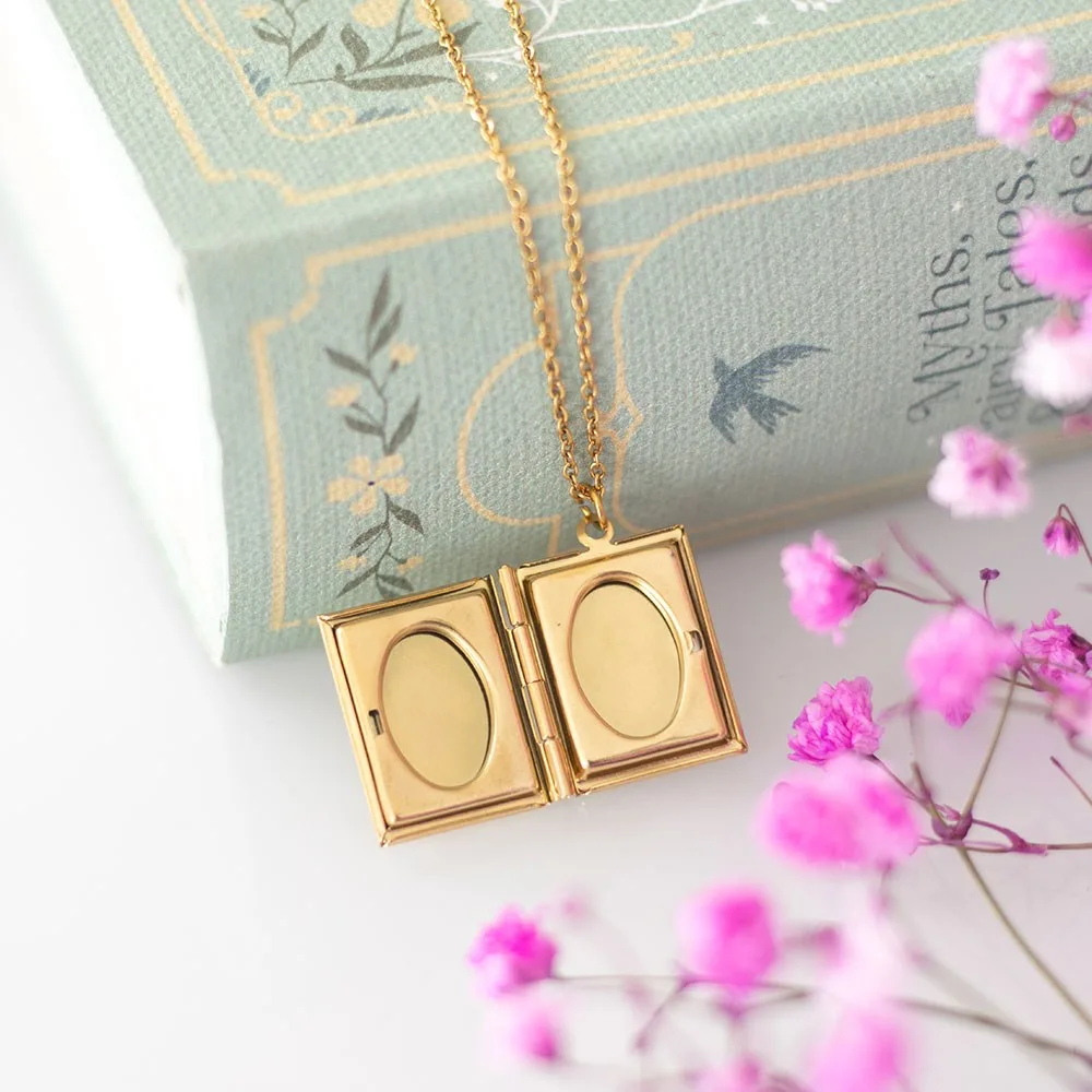 Book Shaped Locket Necklace in Gift Box - Image 2