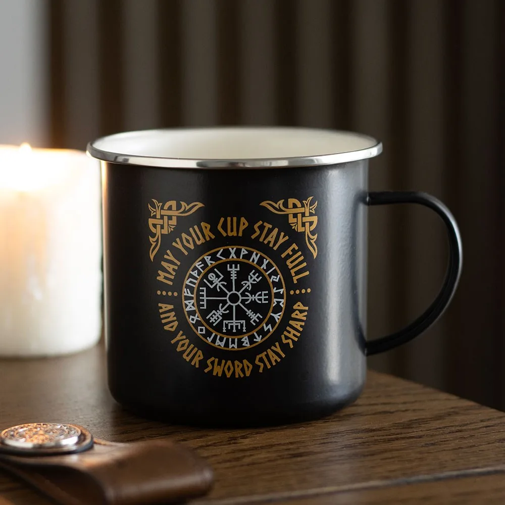 Viking Compass Enamel Mug Viking Compass Enamel Mug