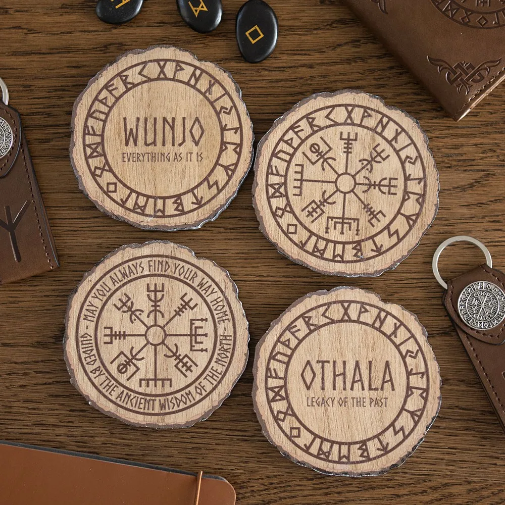 Set of 4 Norse Mythology Wood Slice Coasters Set of 4 Norse Mythology Wood Slice Coasters