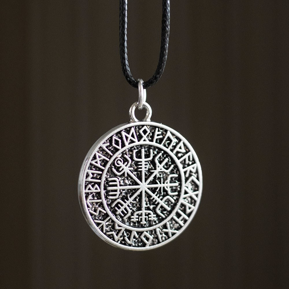Vegvisir Viking Compass Viking Cord Necklace Vegvisir Viking Compass Viking Cord Necklace