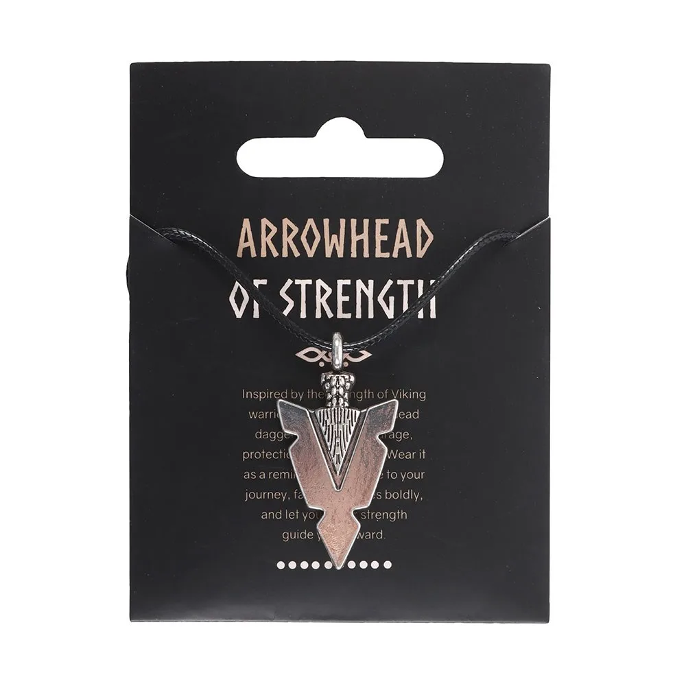 Arrowhead of Strength Viking Cord Necklace - Image 2