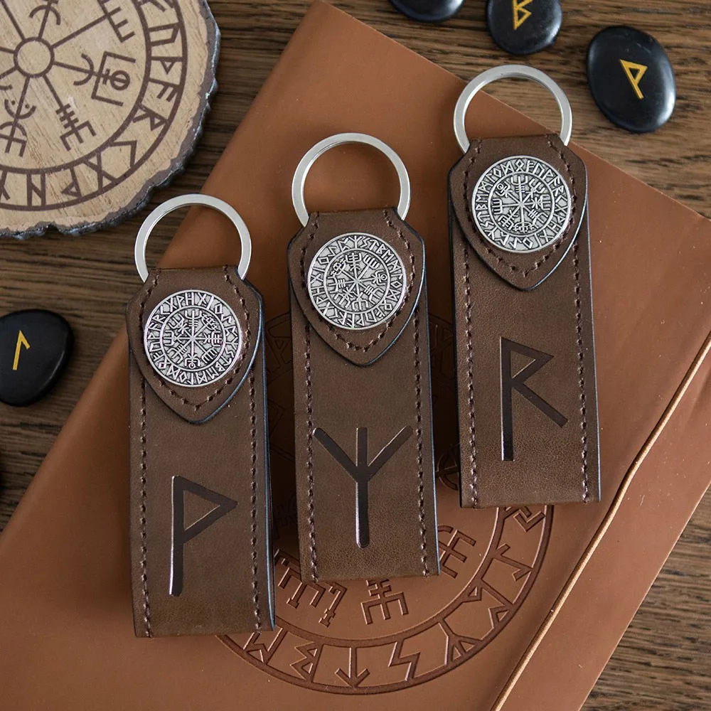 Journey Viking Rune Faux Leather Keyring - Image 5
