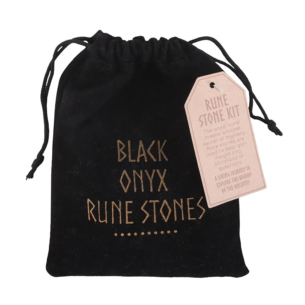 Set of 25 Black Onyx Viking Rune Stones - Image 3