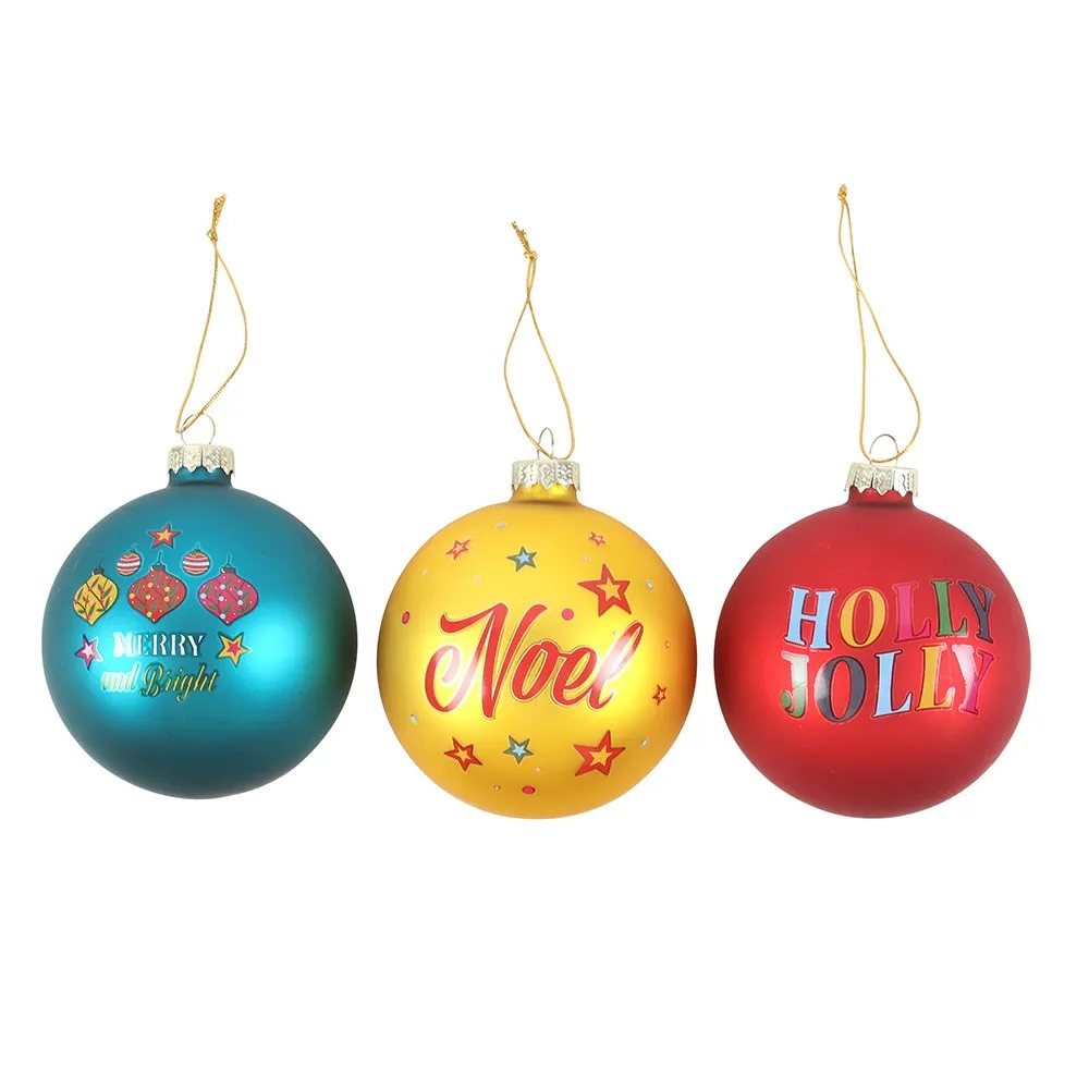 Set of 3 Nostalgic Christmas Glass Baubles, photo 2 of 3