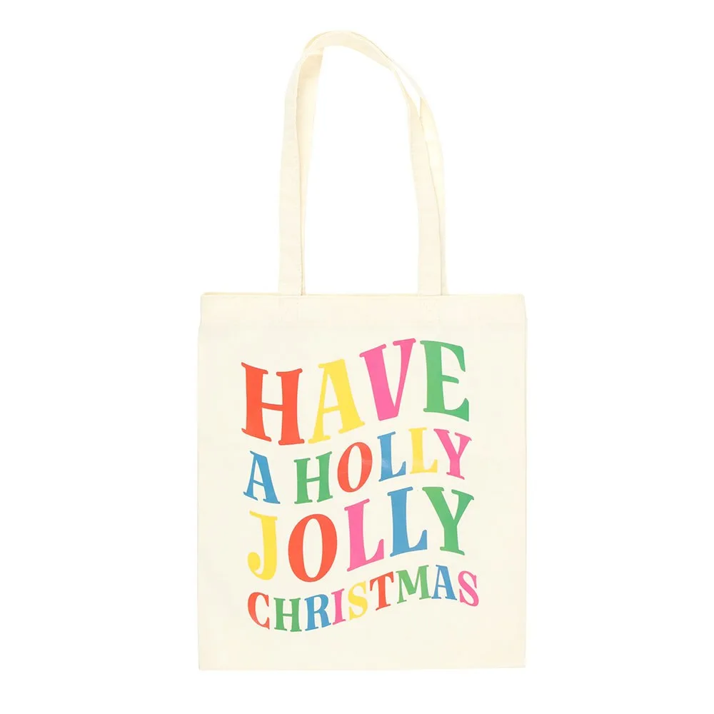 Holly Jolly Christmas Polyester Tote Bag - Image 2