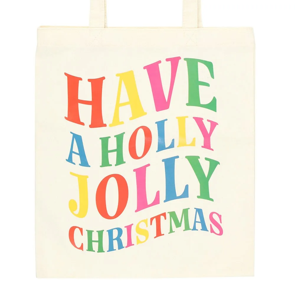 Holly Jolly Christmas Polyester Tote Bag - Image 3