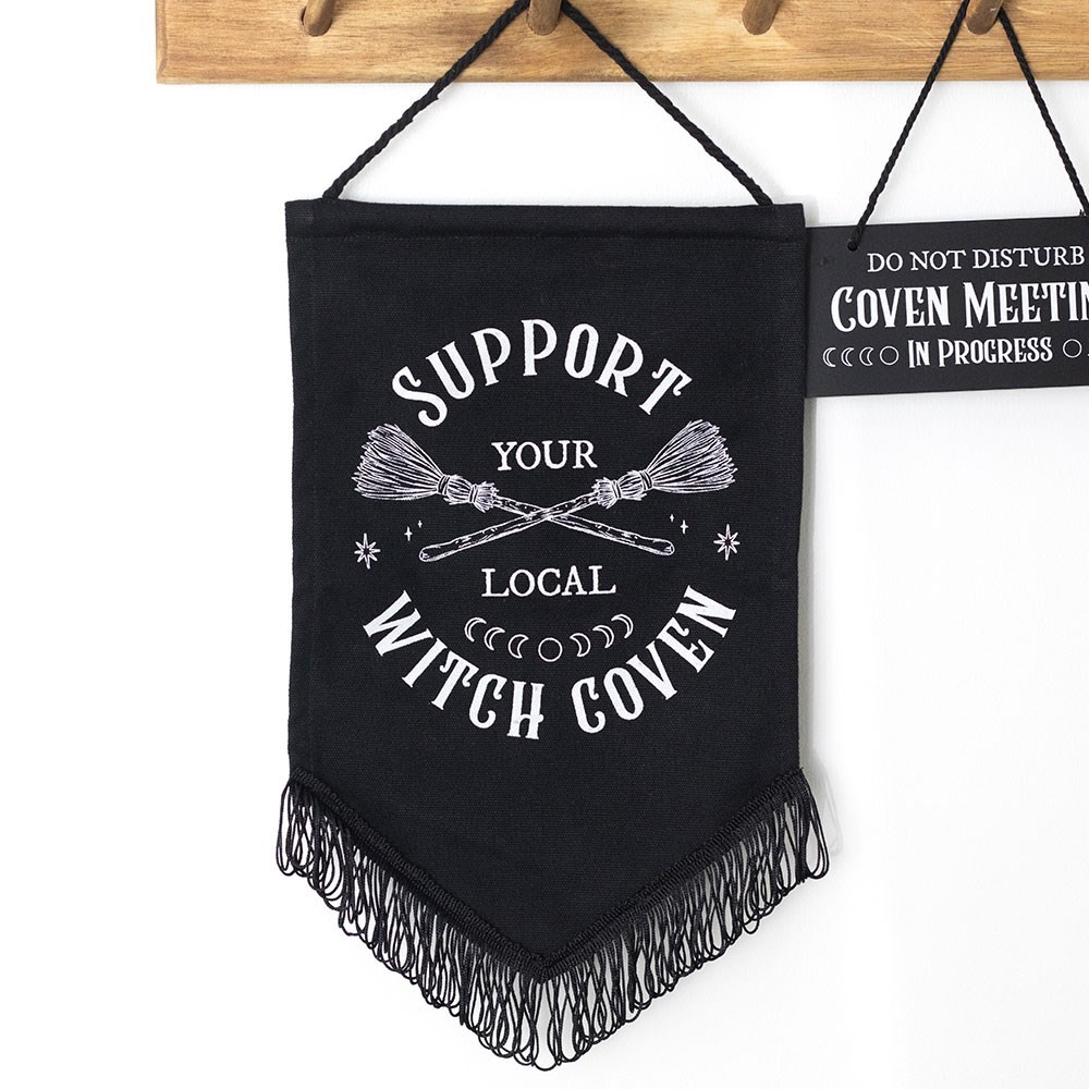 Support Your Local Witch Coven Hanging Fabric Banner Support Your Local Witch Coven Hanging Fabric Banner