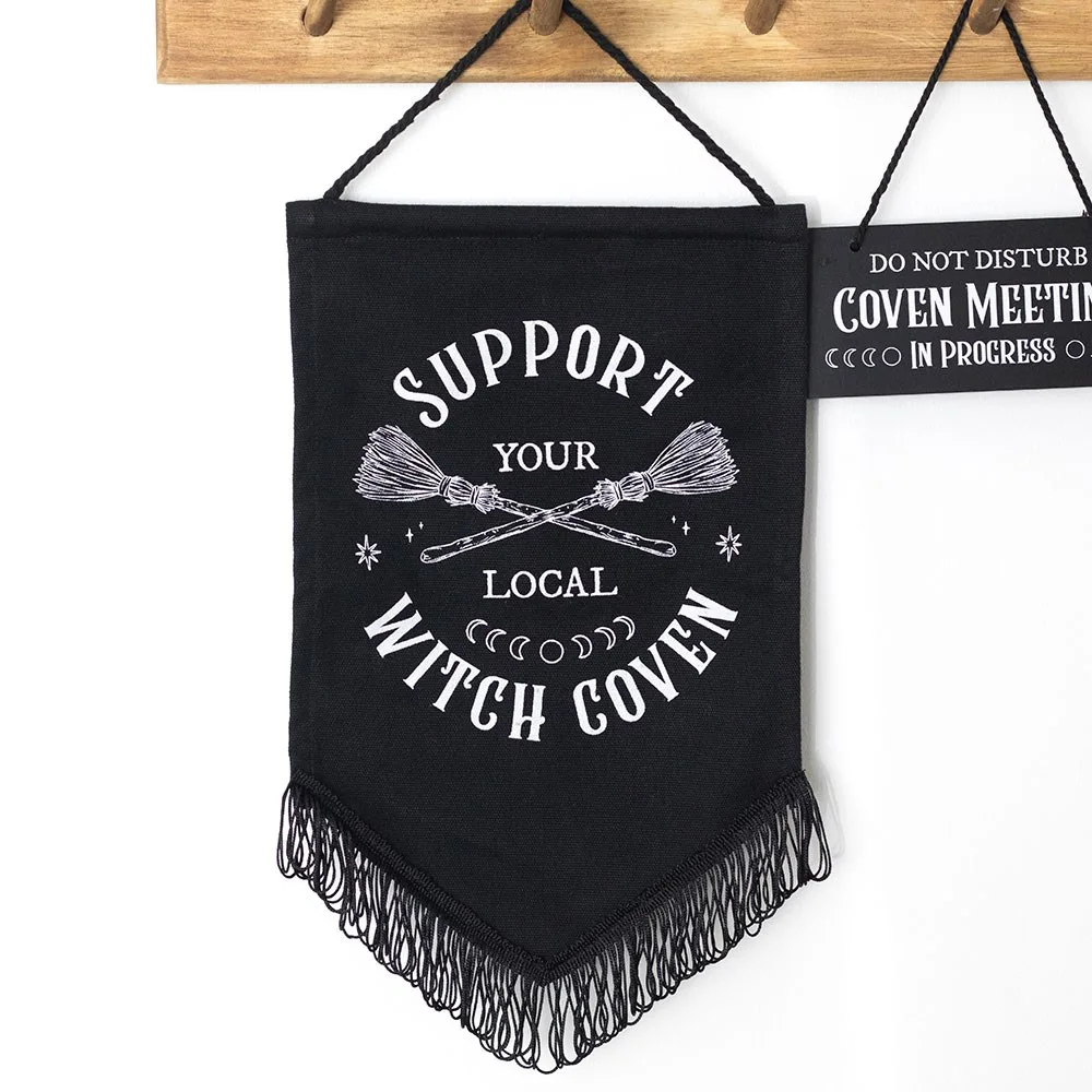 Support Your Local Witch Coven Hanging Fabric Banner Support Your Local Witch Coven Hanging Fabric Banner