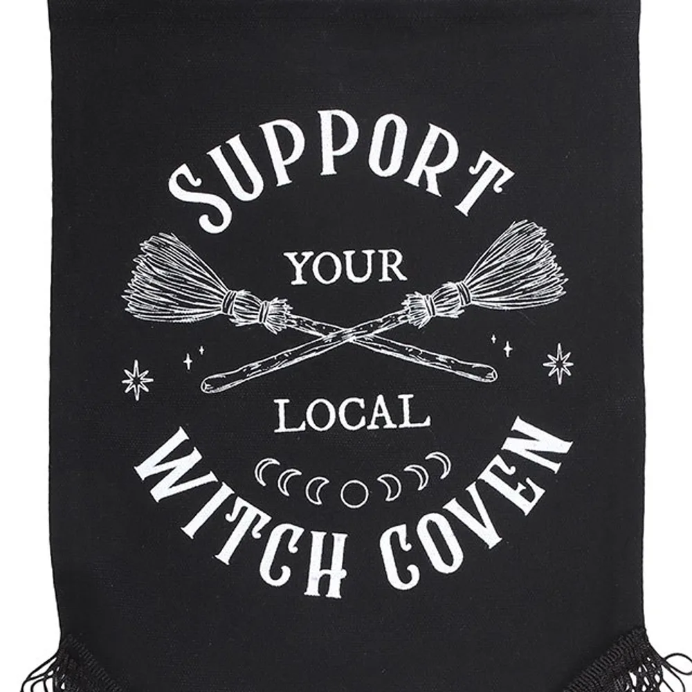 Support Your Local Witch Coven Hanging Fabric Banner - Image 3