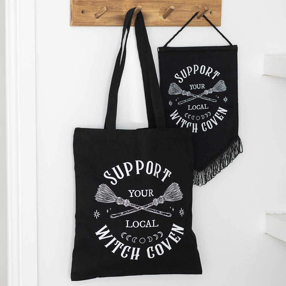 Support Your Local Witch Coven Polycotton Tote Bag Support Your Local Witch Coven Polycotton Tote Bag