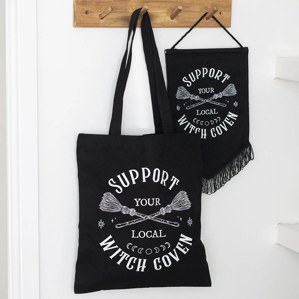 Support Your Local Witch Coven Polycotton Tote Bag Support Your Local Witch Coven Polycotton Tote Bag