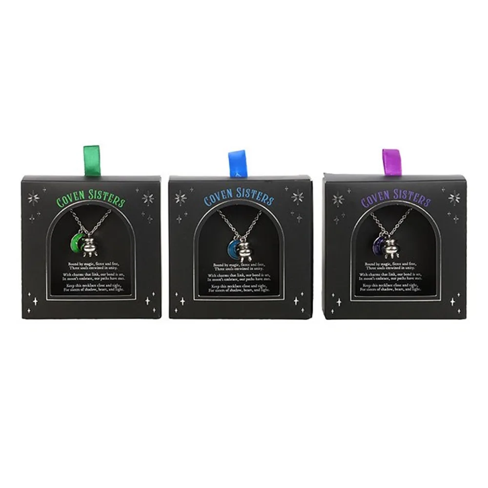 Set of 3 Coven Sisters Cauldron Charm Necklaces - Image 2