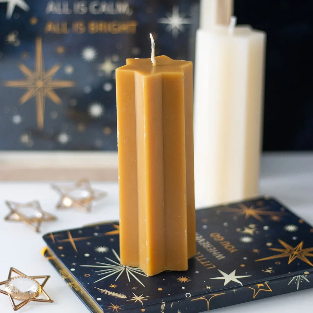 Gold Starry Night Star Shaped Taper Candle Gold Starry Night Star Shaped Taper Candle