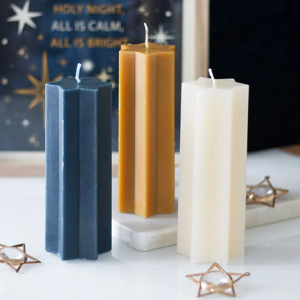 Gold Starry Night Star Shaped Taper Candle, photo 5 of 5