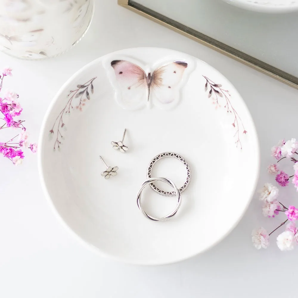 White Butterfly Trinket Dish White Butterfly Trinket Dish