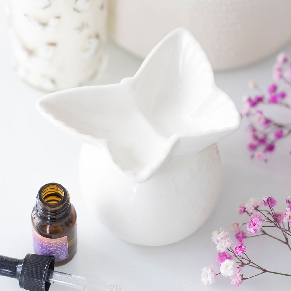 White Butterfly Oil Burner